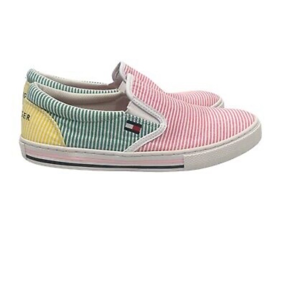 Tommy Hilfiger Striped Sneaker Women 8.5 Slip On - Picture 2 of 6